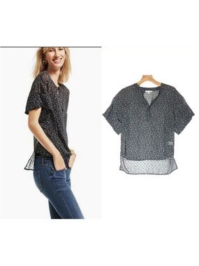 Cabi Swiss Dot Semi Sheer Blouse
Style #239 size XS